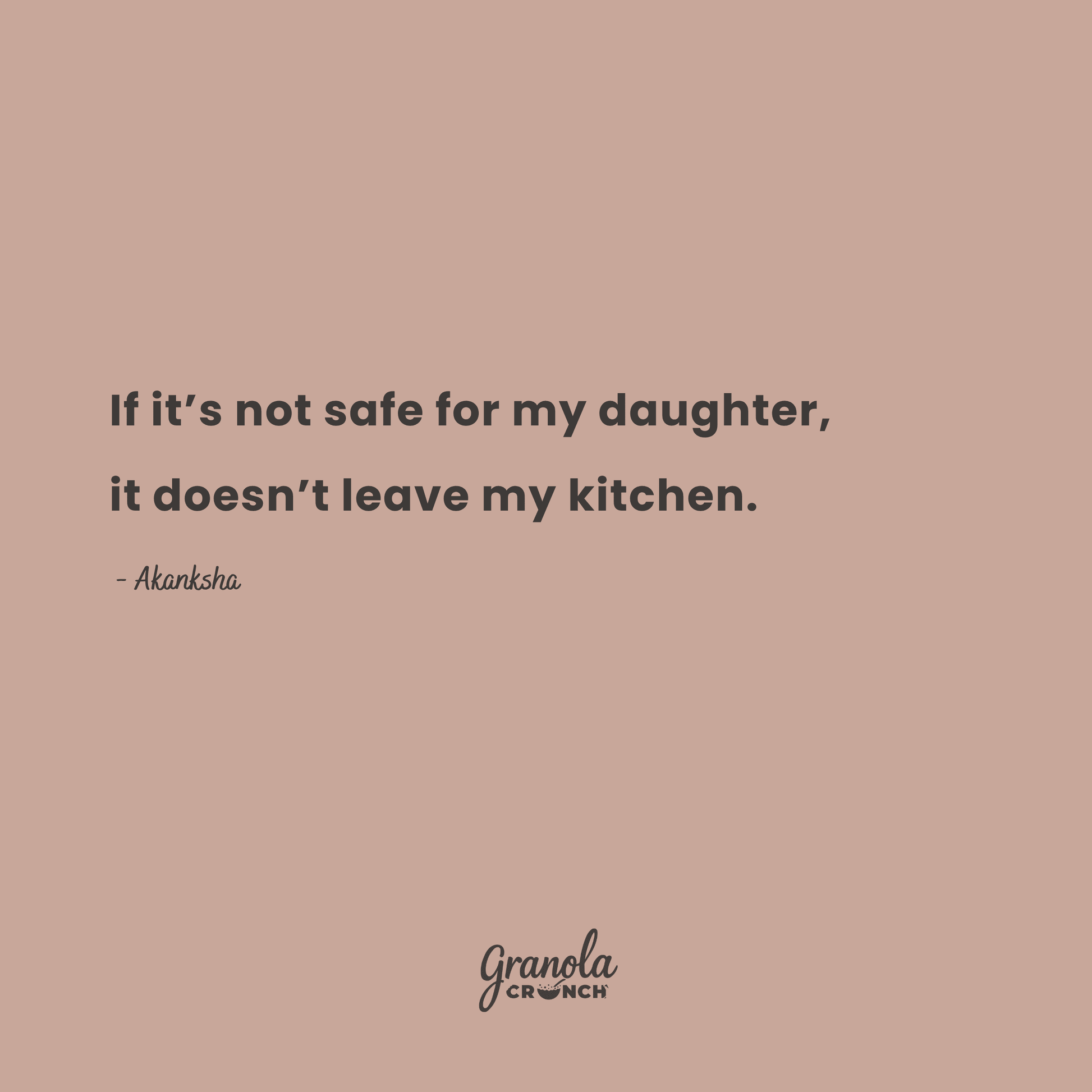 If it is not safe for my daughter it does not leave my kitchen – Granola Crunch founder promise