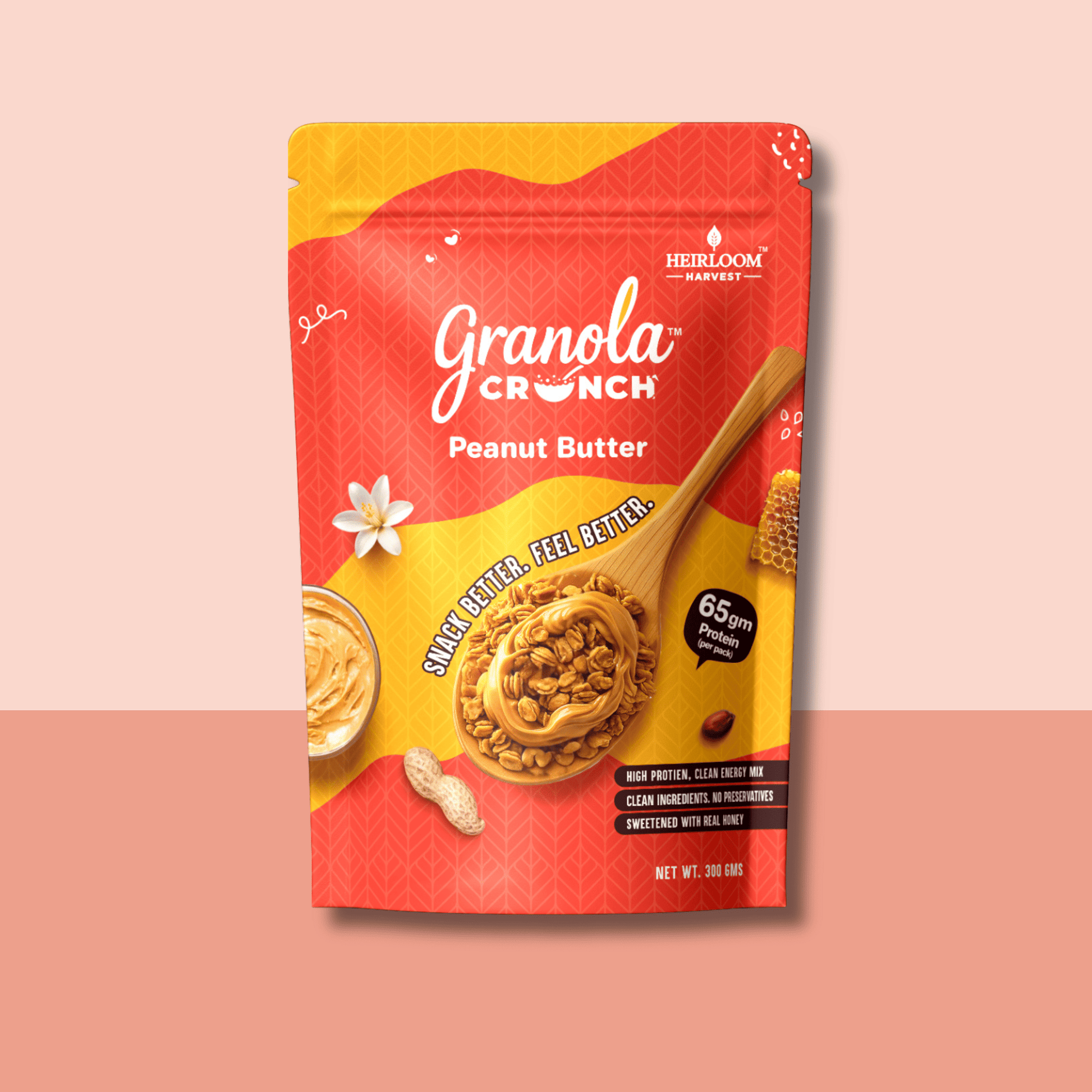 Granola Crunch Peanut Butter granola pack 300g – protein rich healthy granola India no added sugar